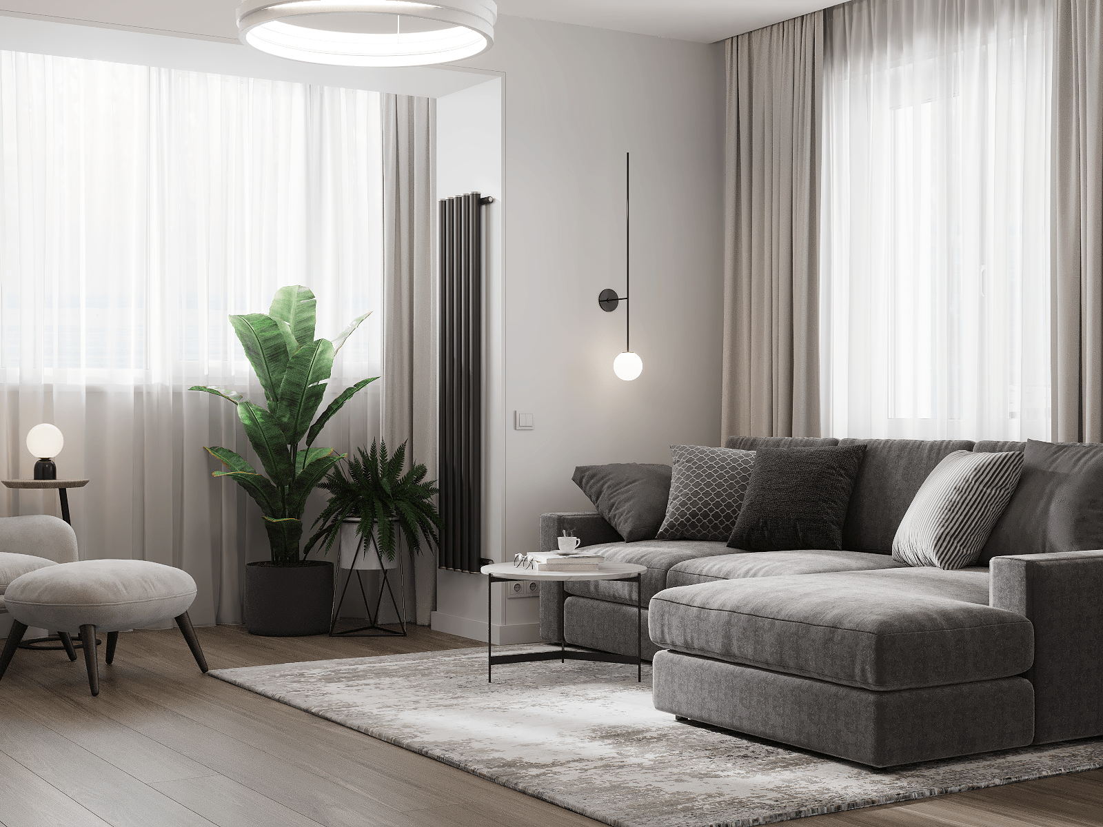 79㎡高级灰色系小空间公寓设计-4