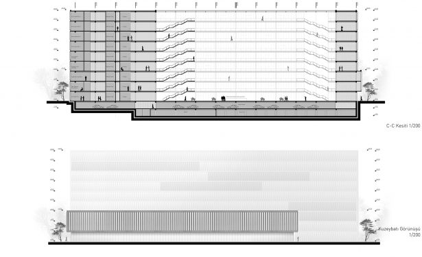 1. Ödül, Tekirdağ Büyükşehir Belediyesi Hizmet Binası ve Çevresi Mimari Proje Yarışması - Arkitera-12