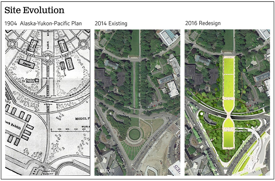 华盛顿大学下雷尼尔维斯塔人行陆桥——现代校园纽带,历史轴线重生-8