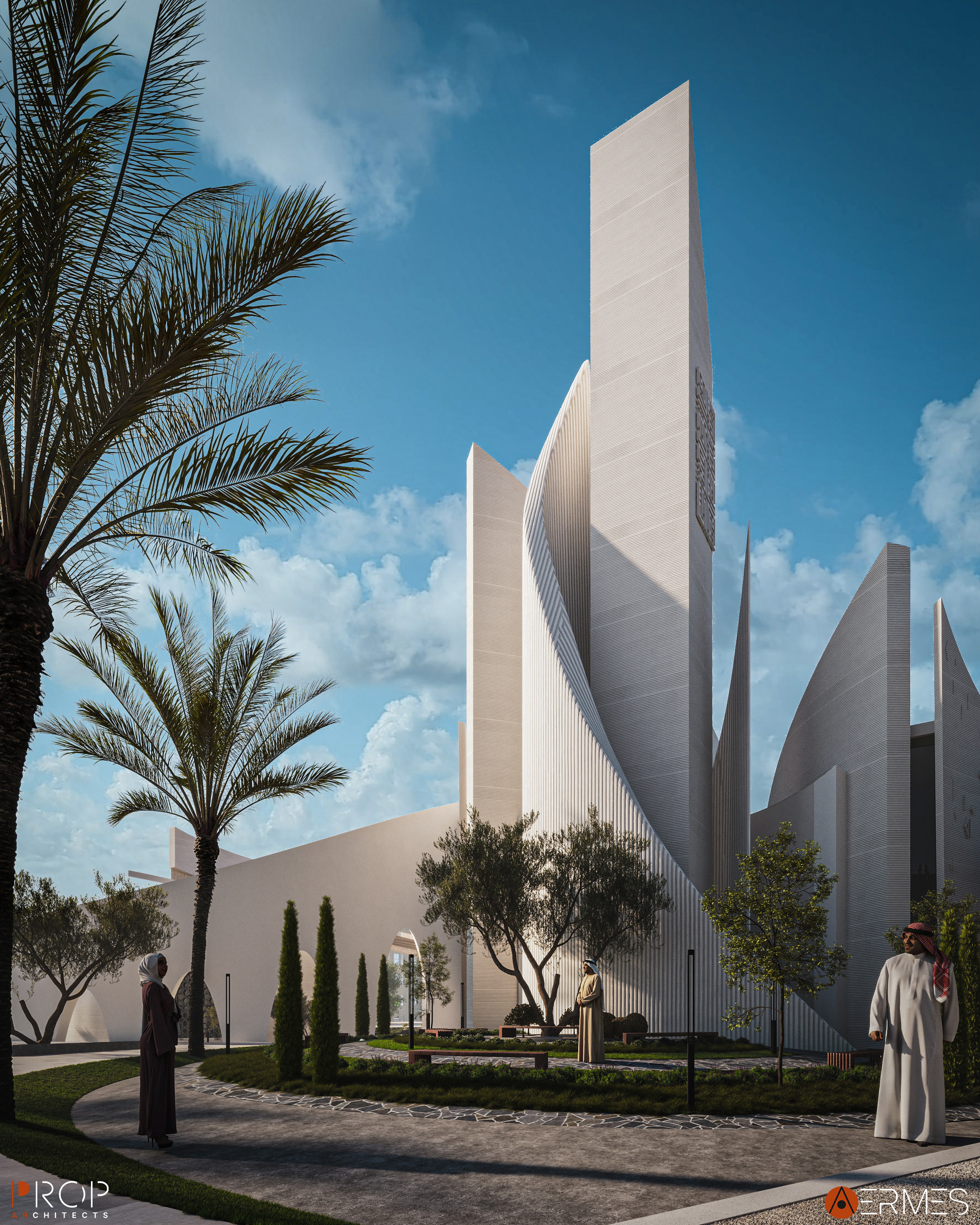 清真寺外部设计与可视化丨沙特阿拉伯丨PROP & AERMES ARCHITECTS-17