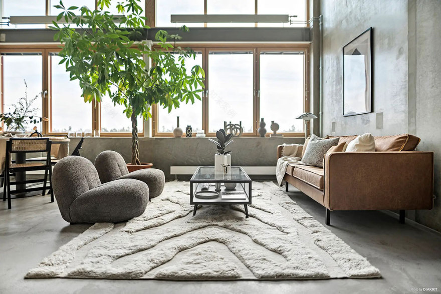 瑞典 43 平米工业风 LOFT,极简设计诠释纯粹空间美学-4