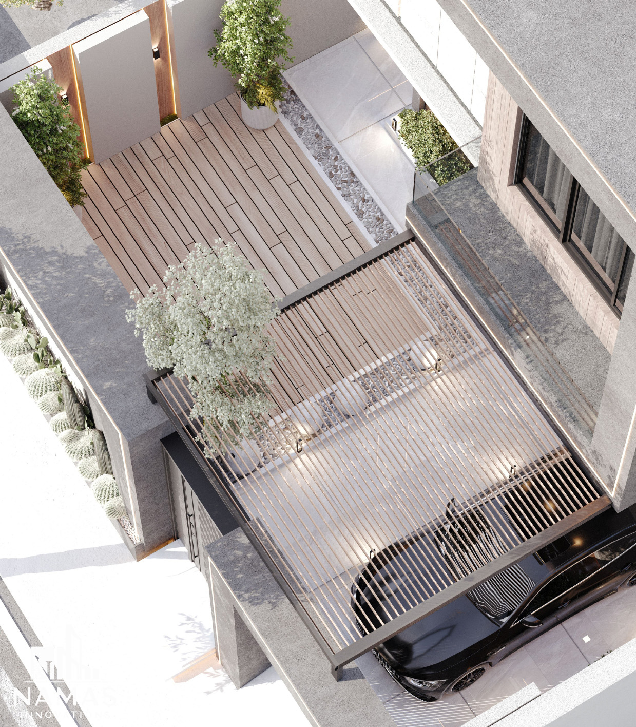 现代别墅立面图丨沙特阿拉伯丨Namasinnovation-13