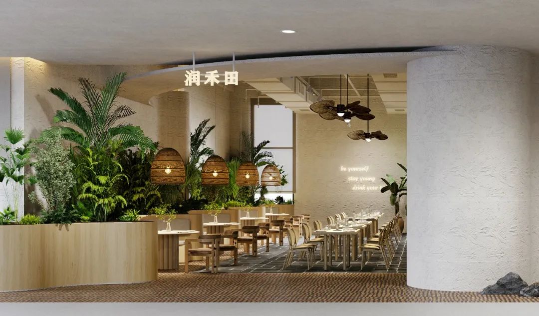 室内度假风餐厅设计丨中国武汉丨润禾田商业空间设计-13