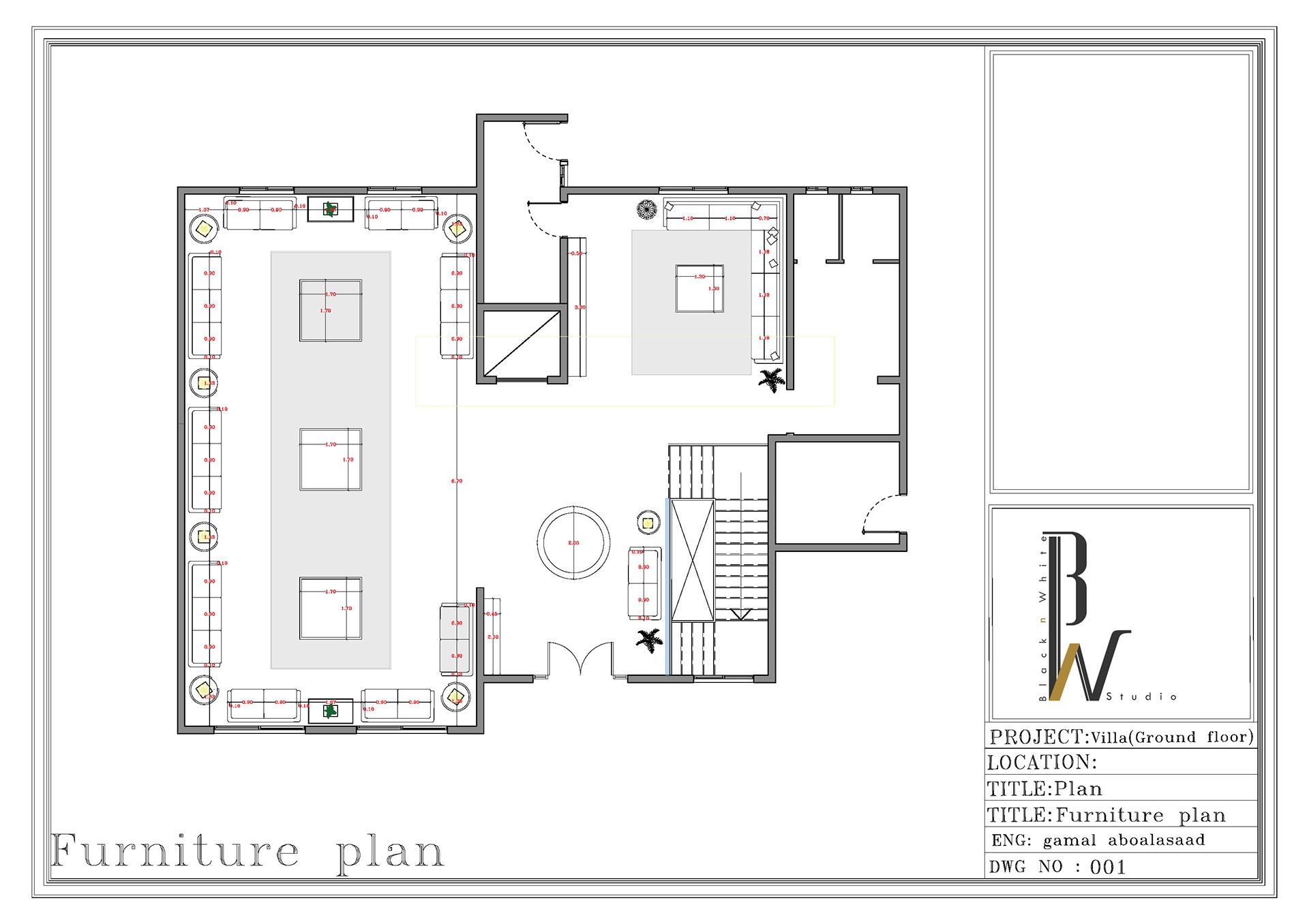 别墅室内设计  首层丨Black N White studio-11