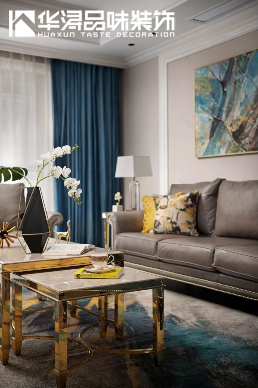 美式轻奢三口之家,流动的溢彩空间设计-5