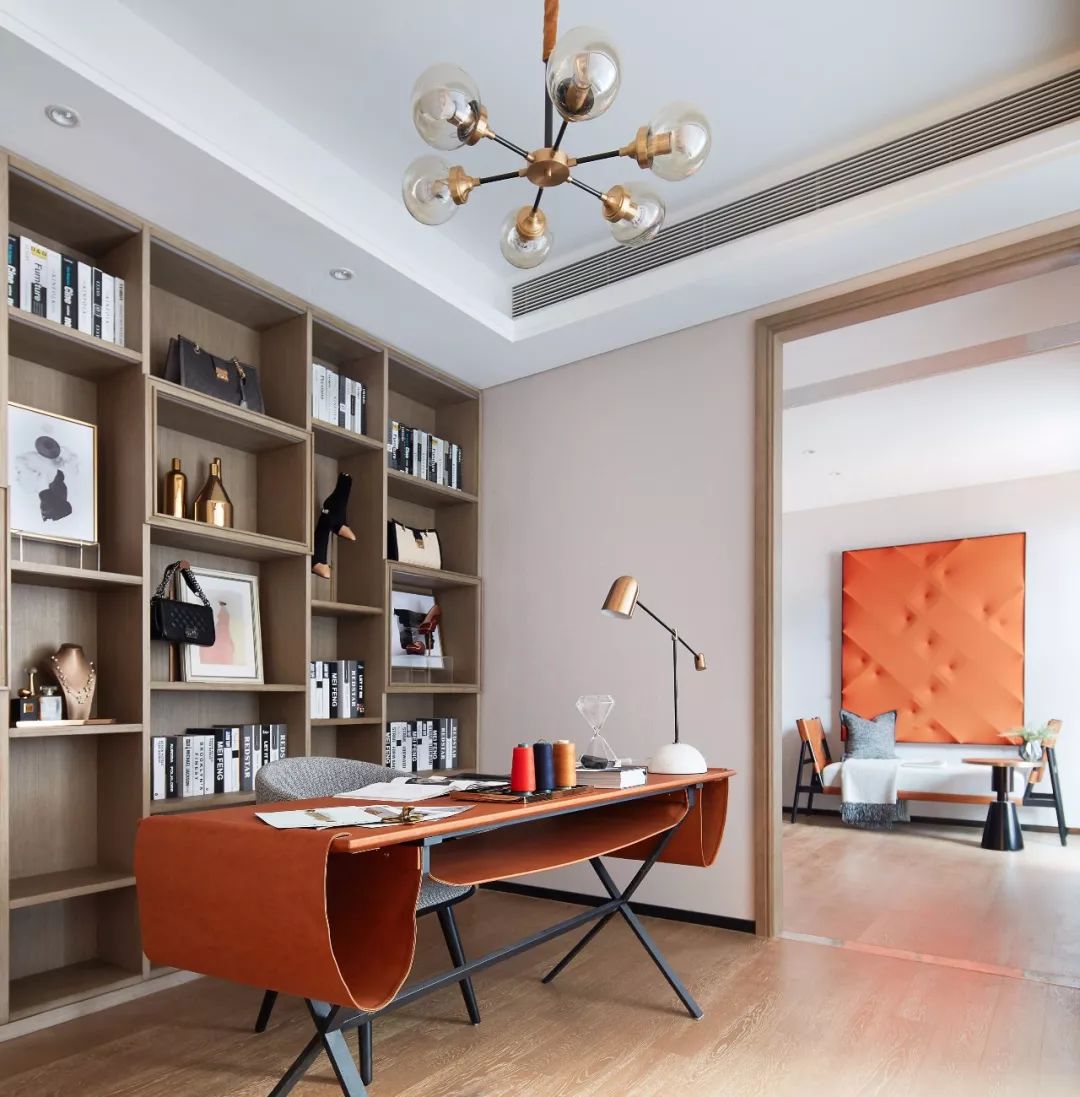 高级灰++爱马仕橙,广州别墅打造优雅家居风丨中国广州丨星艺装饰广州总部-18