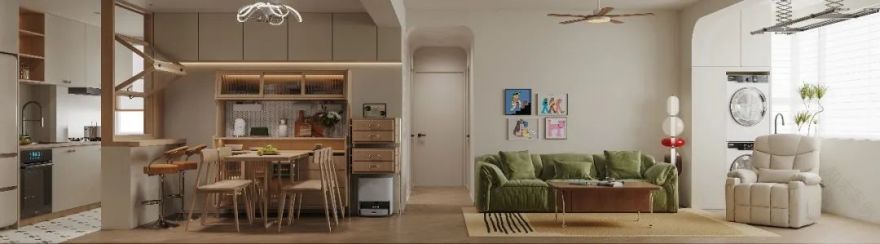 深圳如愿空间设计丨福田 · 益田村74㎡,每一寸空间都讲述着生活的故事-6