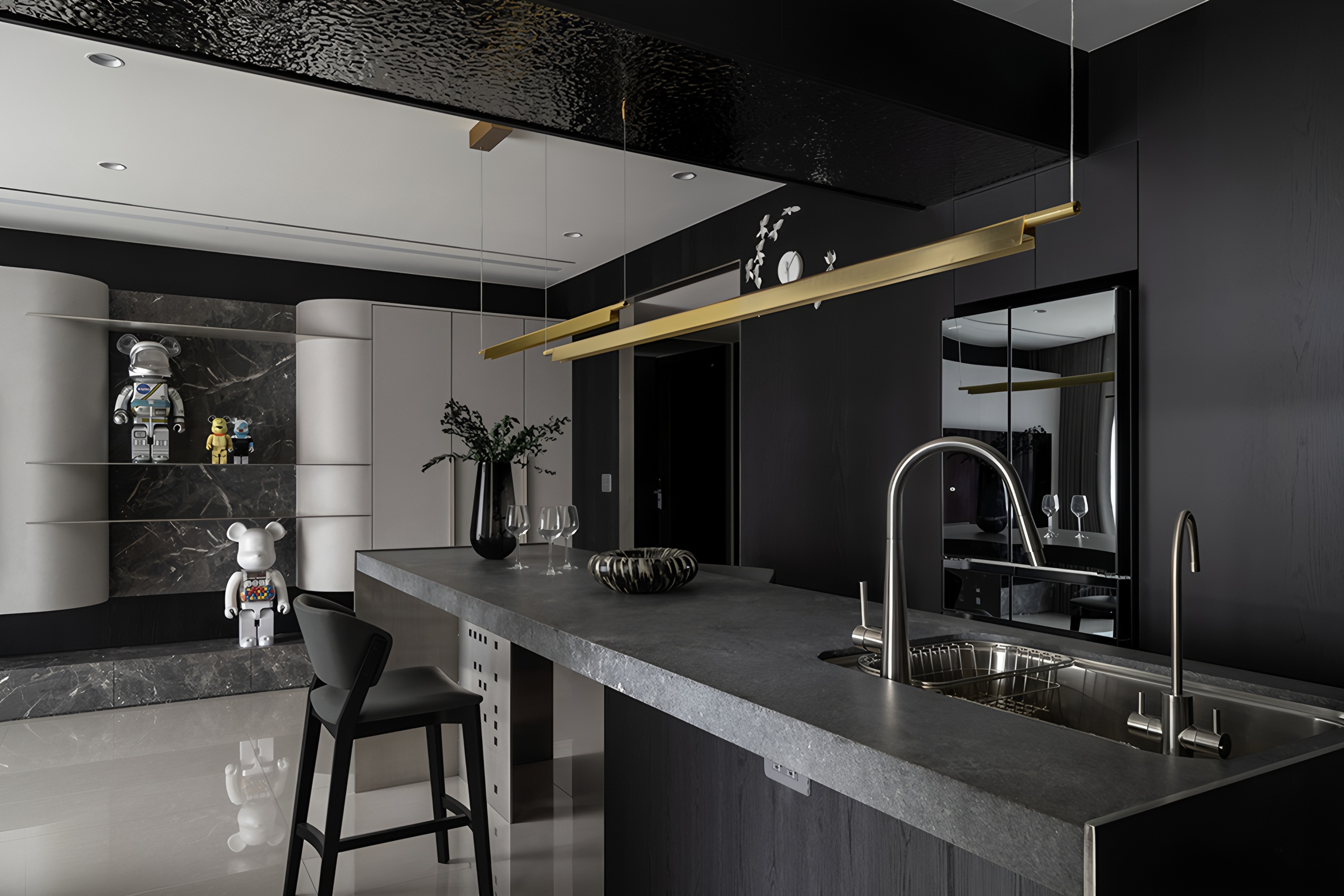 台南33坪灰韵蕴藏金属光住宅设计丨中国台南丨乔治黑羊设计-11