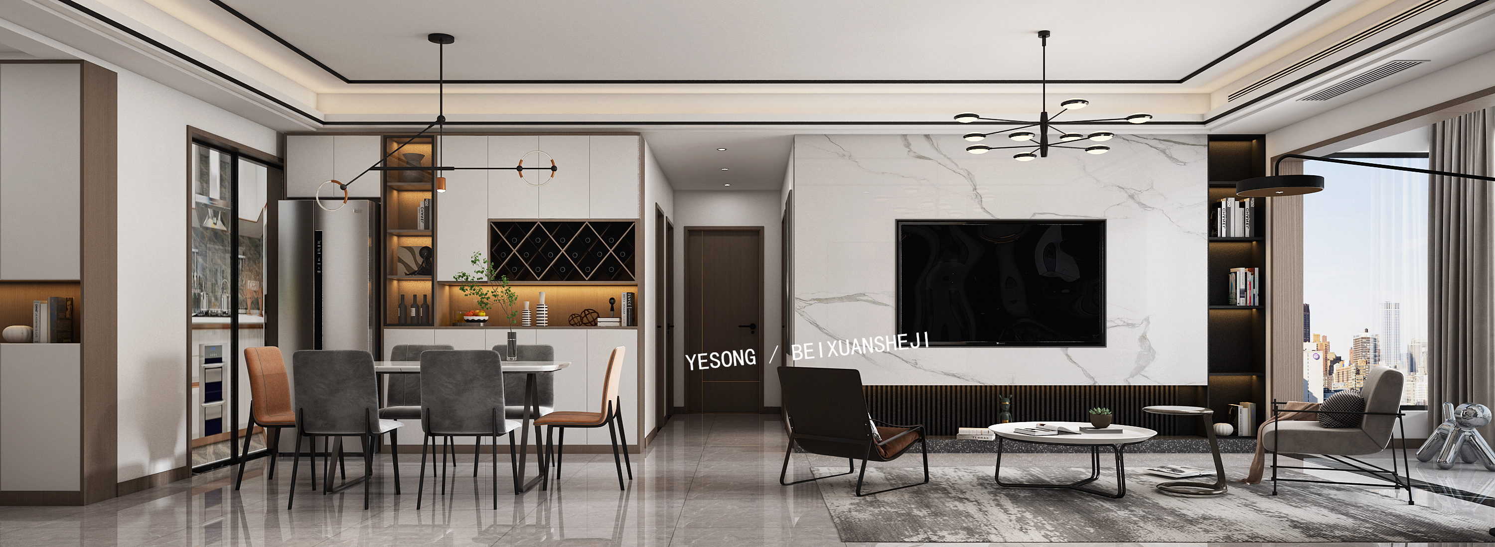 现代简约轻奢风室内设计-12