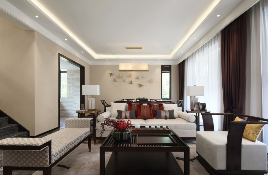 墨客设计 | 写意东方的江南华府,新中式的空间智慧-6