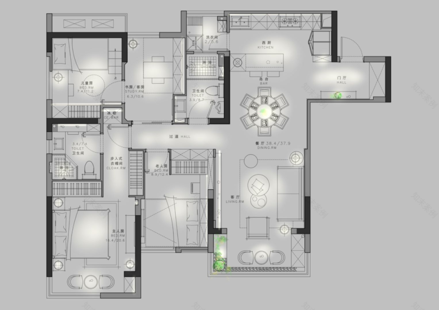 康桥融府平层公寓设计丨中国重庆丨WINYE 云也空间设计研究社-9
