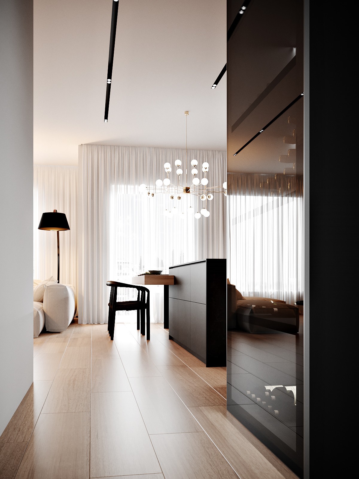 120m²现代风住宅，高级灰与木色的经典搭配-4