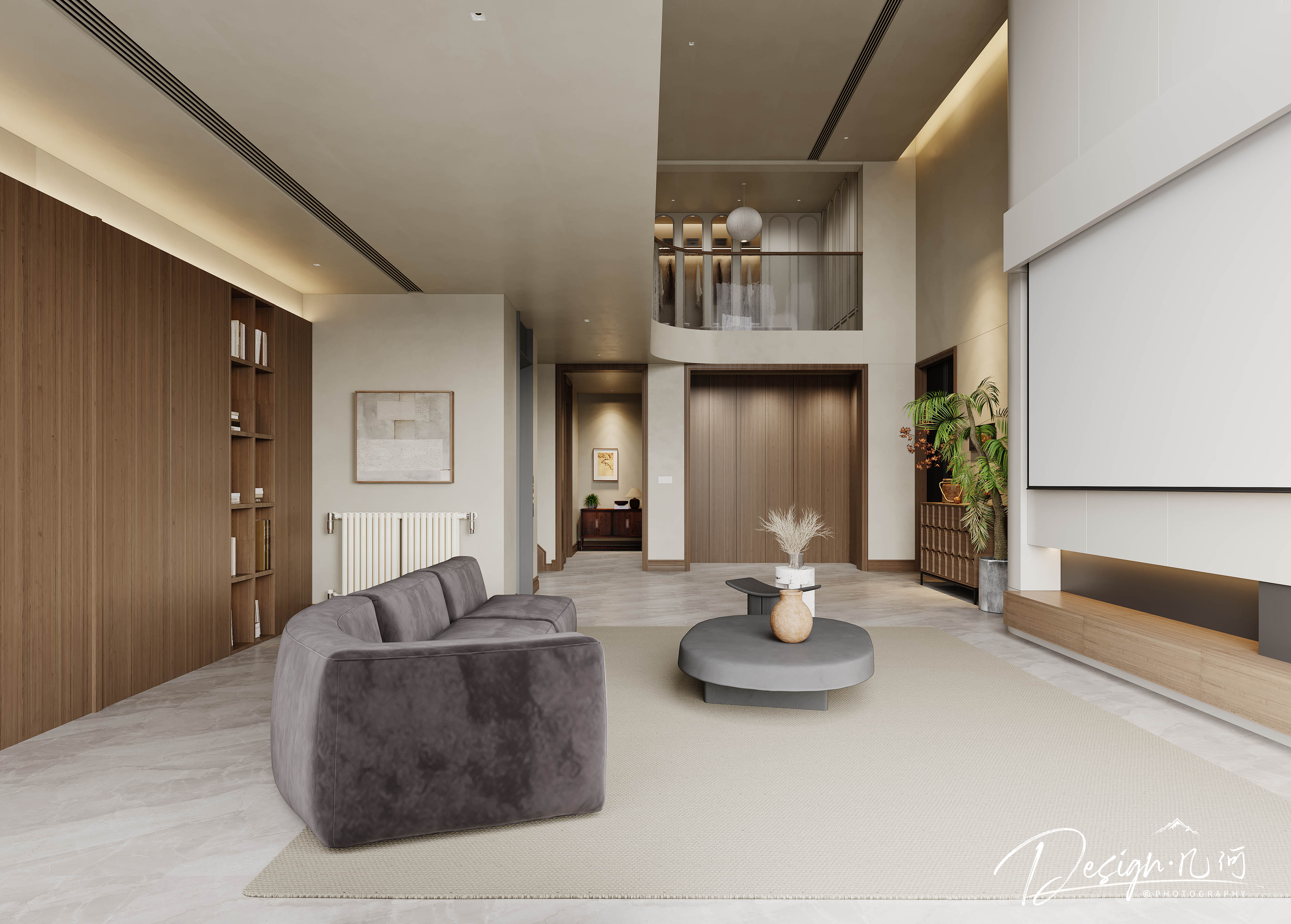 几何空间视觉表现 | 国建红郡中古风客餐厅-39