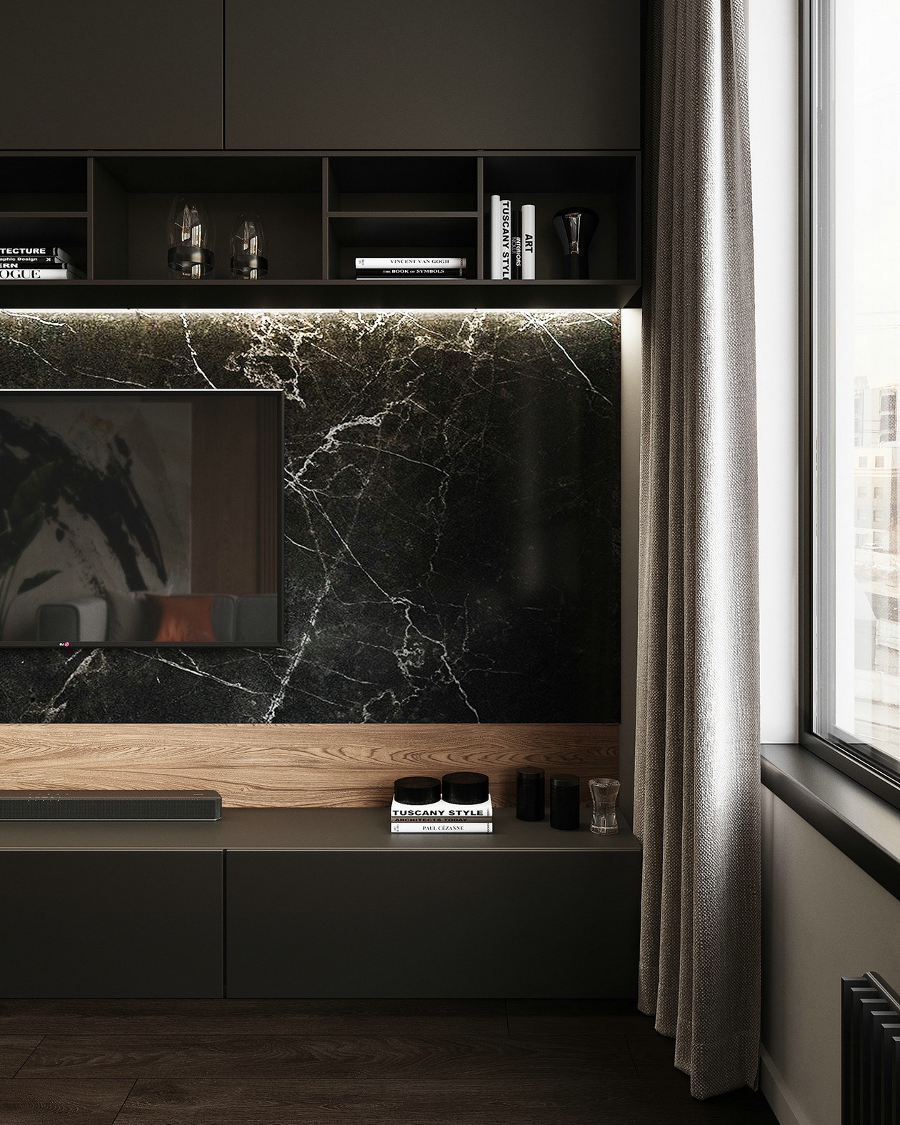 莫斯科87㎡ 暗色系空间设计-6