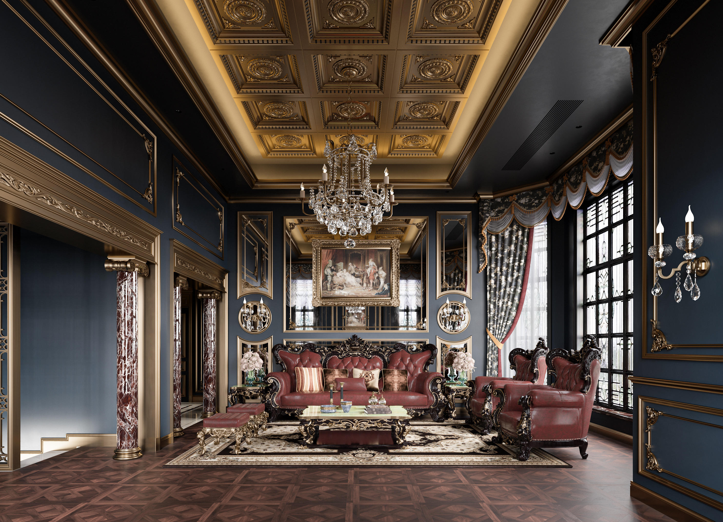 古典法式客厅-4