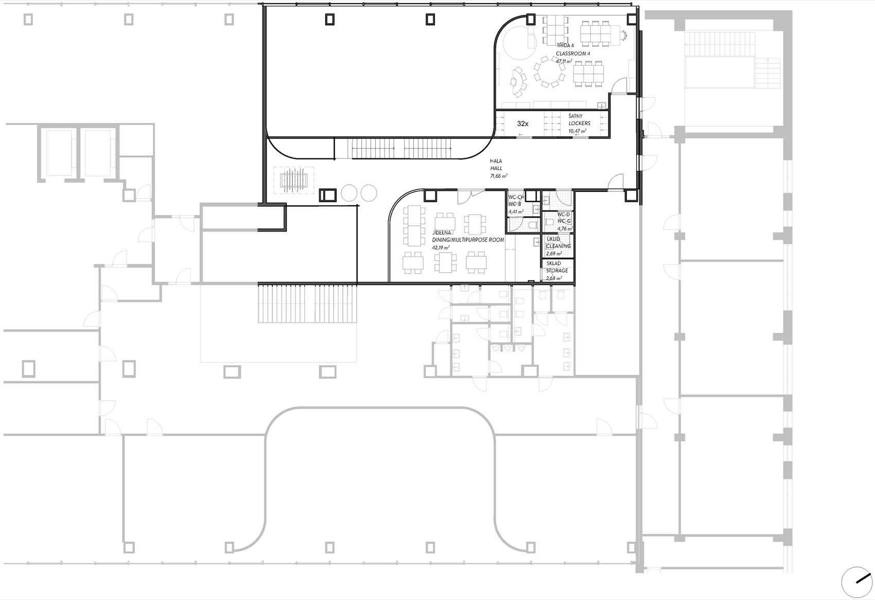 捷克Maple Bear学校室内设计（含奥洛穆茨幼儿园,布尔诺小学）丨捷克奥洛穆茨丨SOA architekti-47