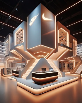 Nike futuristic ai generated store