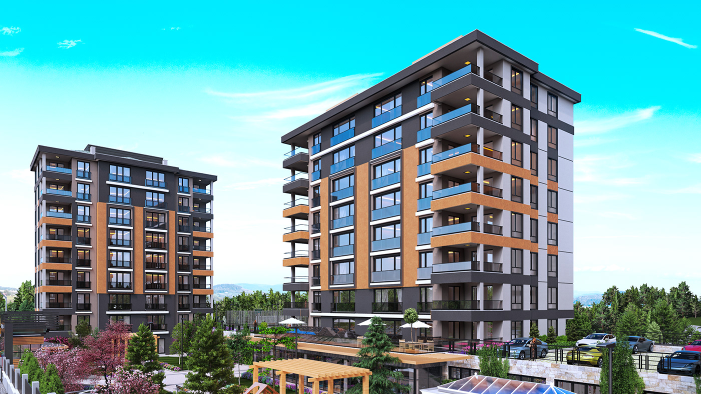 Anastasiya Gushchina丨公寓建筑丨Residential Exterior Design - Aniamtion-1