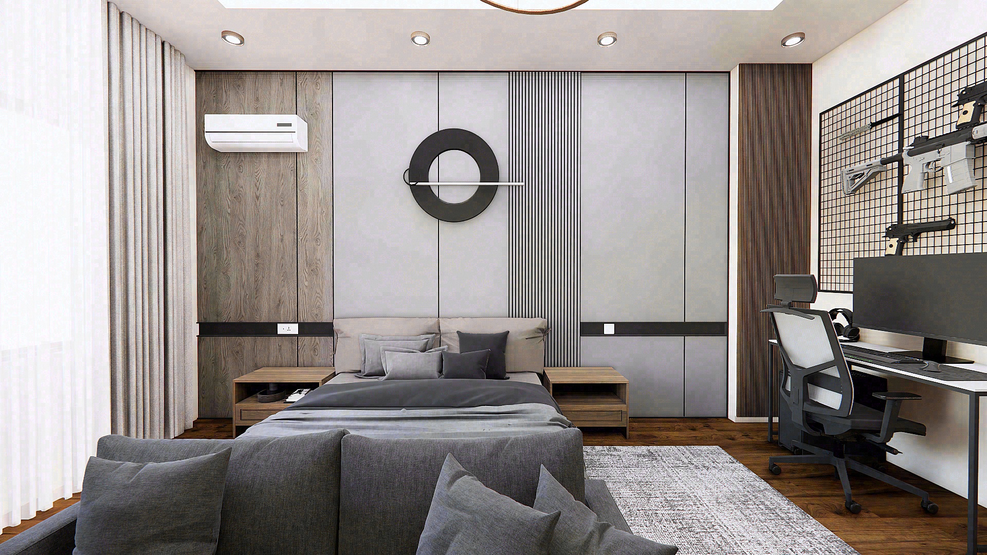 تصميم لغرفة نوم شاب بوحده سكنية بجمهورية مصر العربية-1