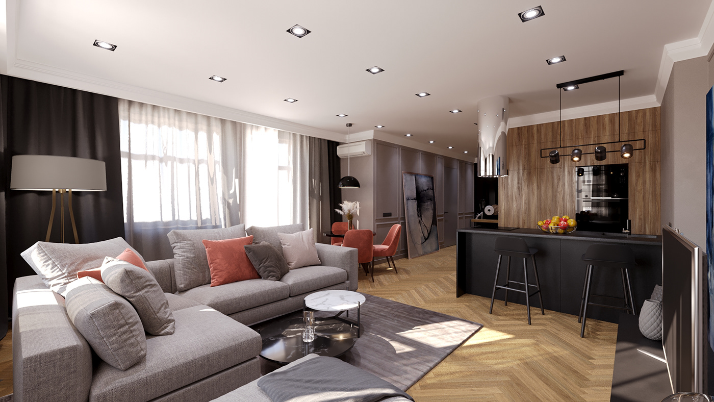 Anastasiya Gushchina丨公寓丨Apartment Interior Design/Visualization-0