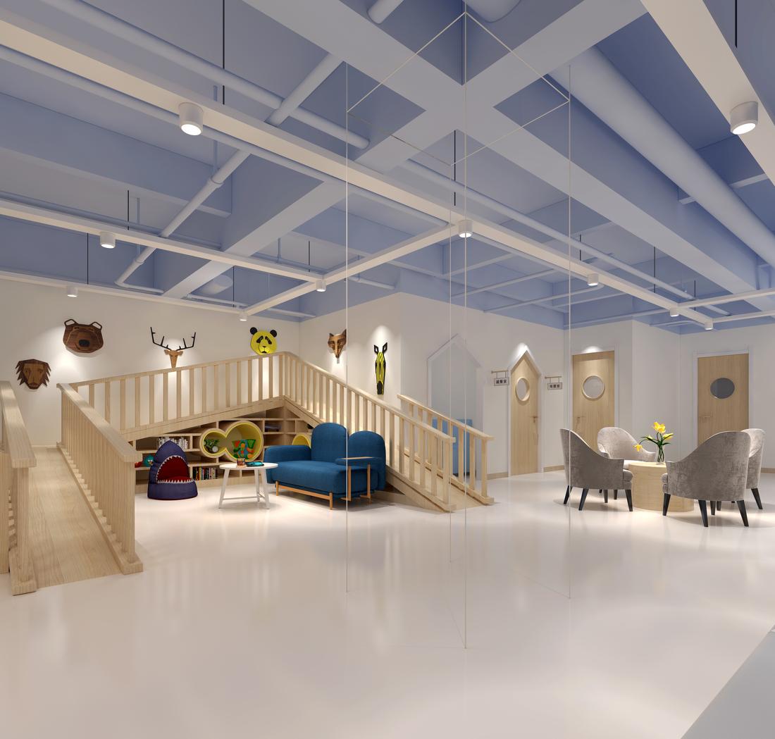 蓝鲸彩虹童游亲子游泳馆设计案例-8