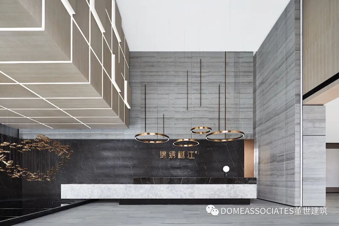 锦绣樾江府 | 河流元素贯穿的现代售楼空间-13