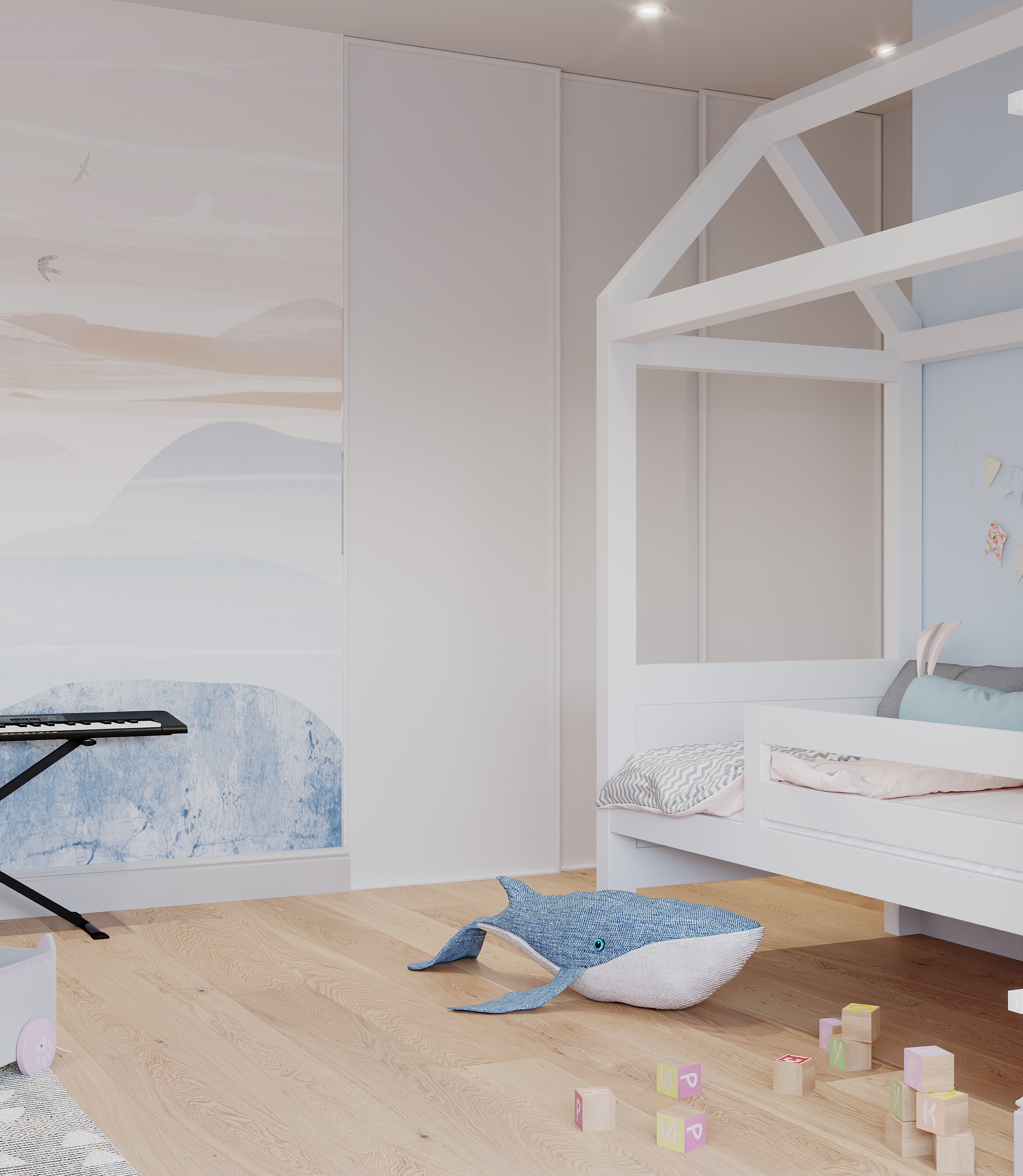 Детская в спокойной цветовой гамме-5