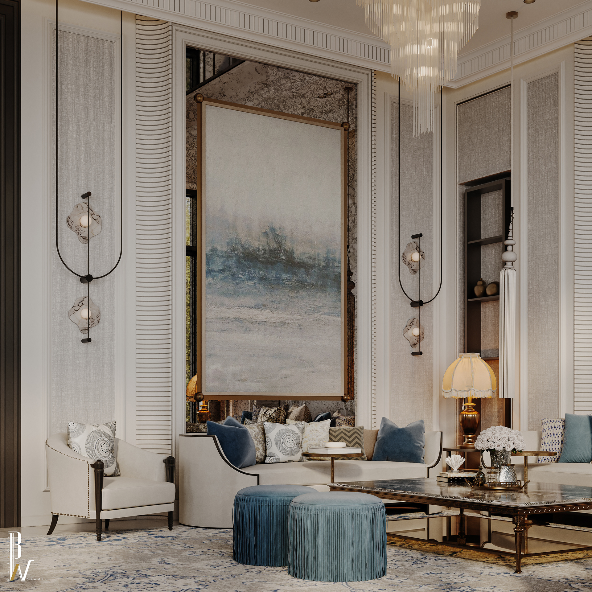 协商会议（新古典风格）

注：Majlis常见意思是协商会议 ，这里假定 Neo Classic 为新古典风格 ，具体需结合语境确定 丨沙特阿拉伯丨Black N White studio-13