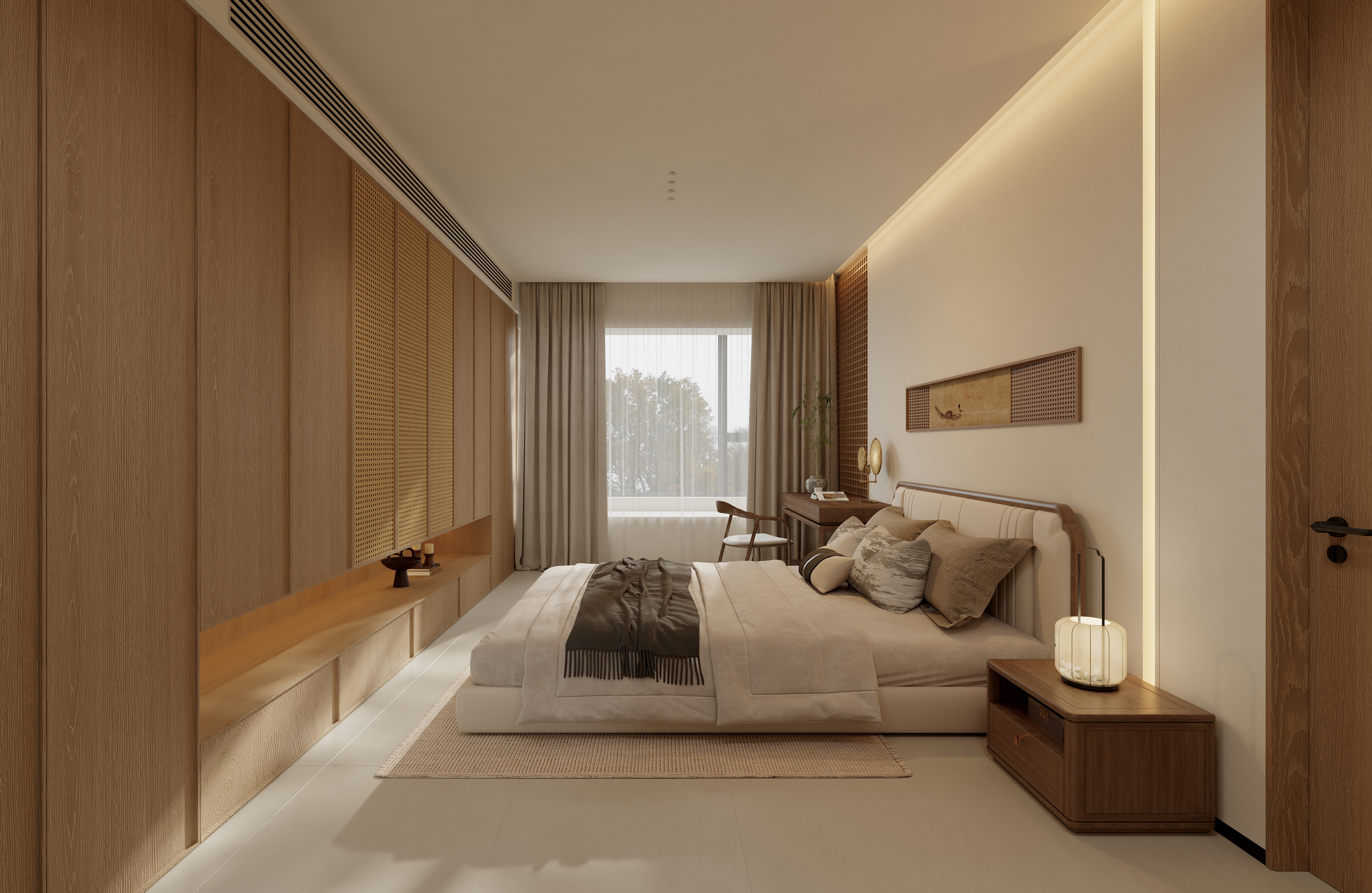 宋式美学 家装 亲自建模 亲自渲染-14