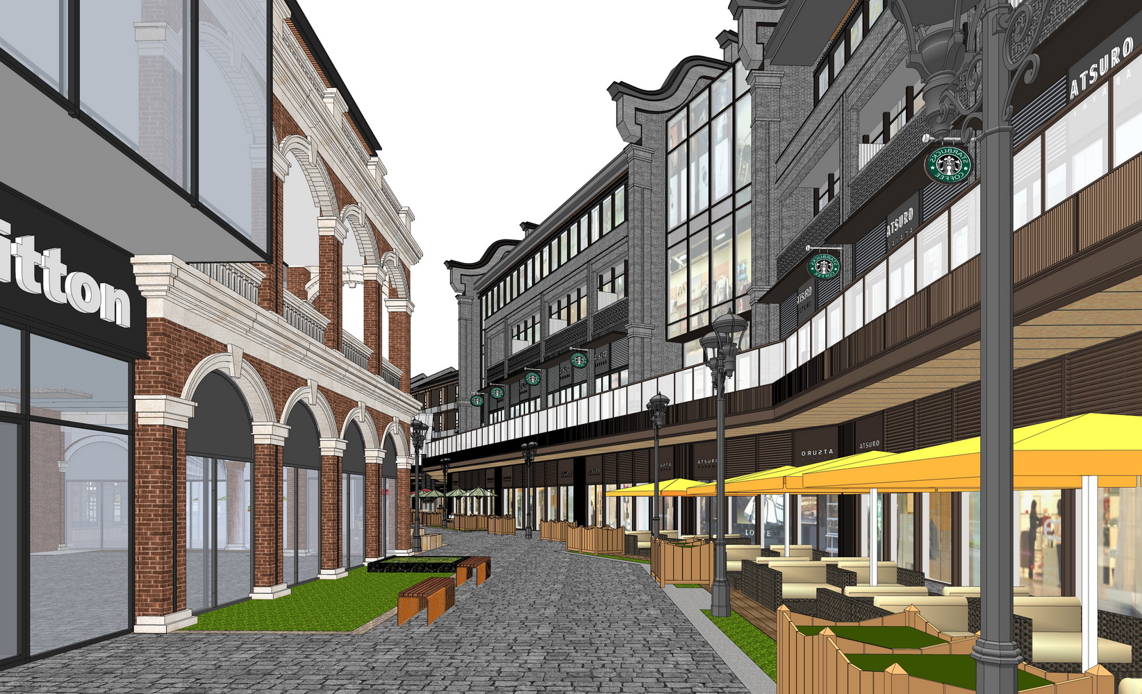 民国风商业街SU模型-3