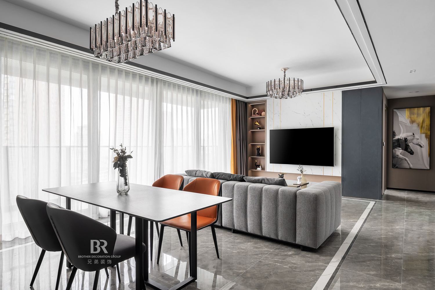 融景城馨园现代轻奢风设计丨兄弟装饰（兄弟装饰全案设计）-9