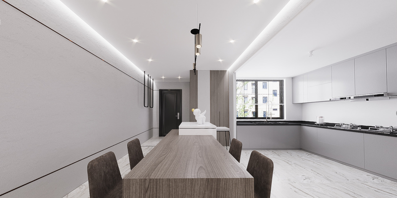 现代极简原木风白色基底温馨空间设计-11