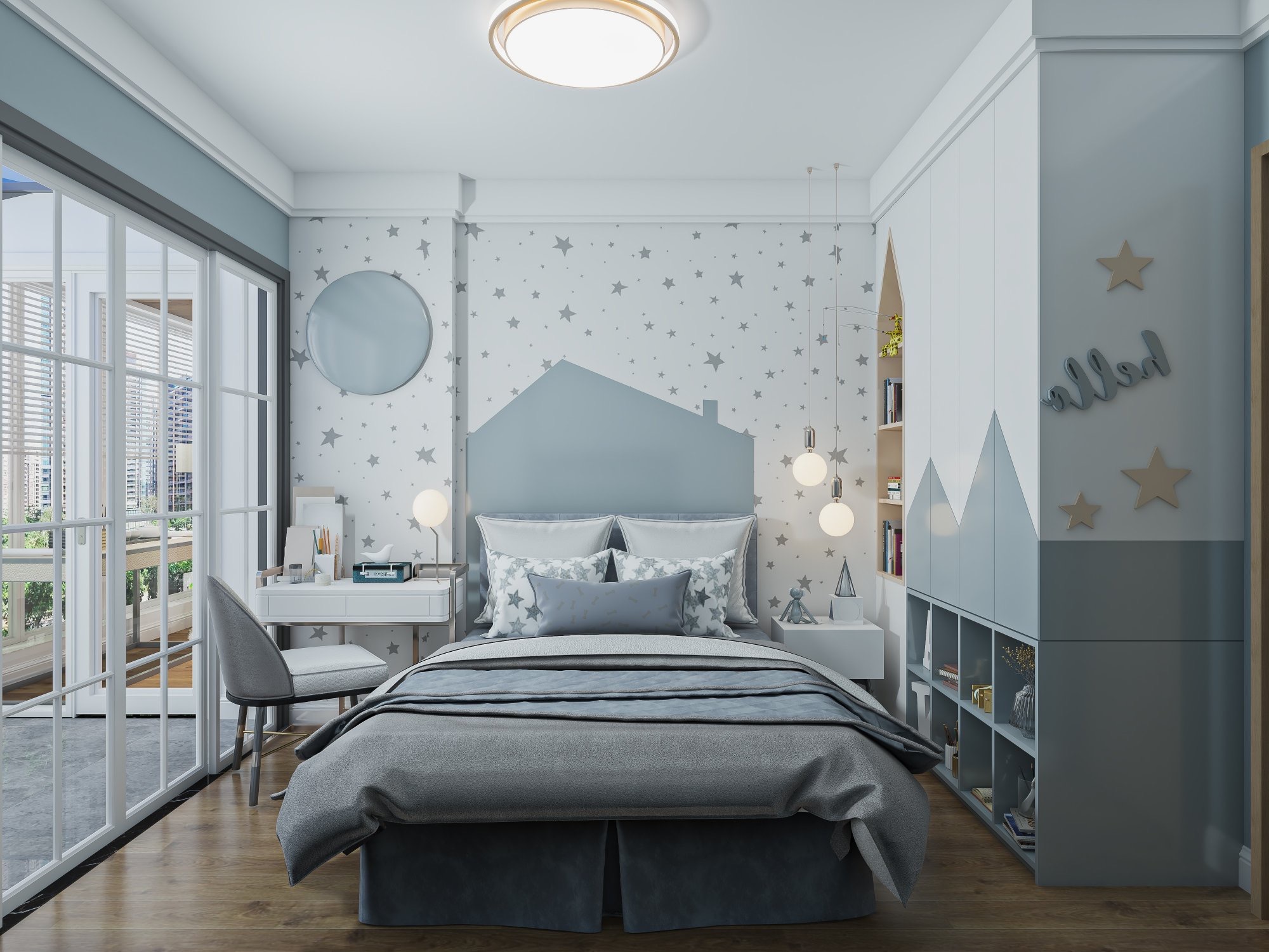 现代三居室爆改 儿童娱乐区与餐厨一体-18