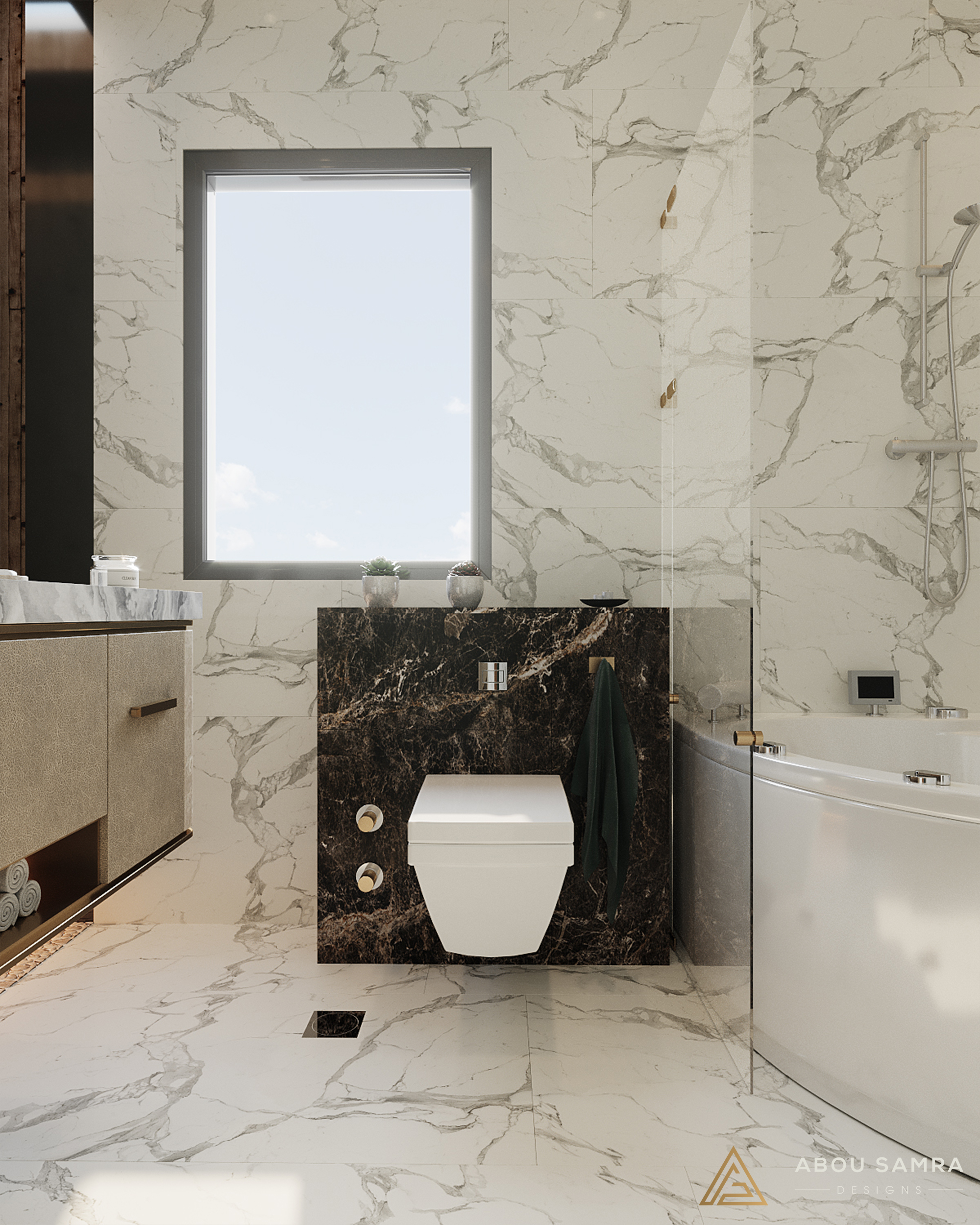 新古典主义卧室带浴室丨沙特阿拉伯丨Abou Samra Group-18