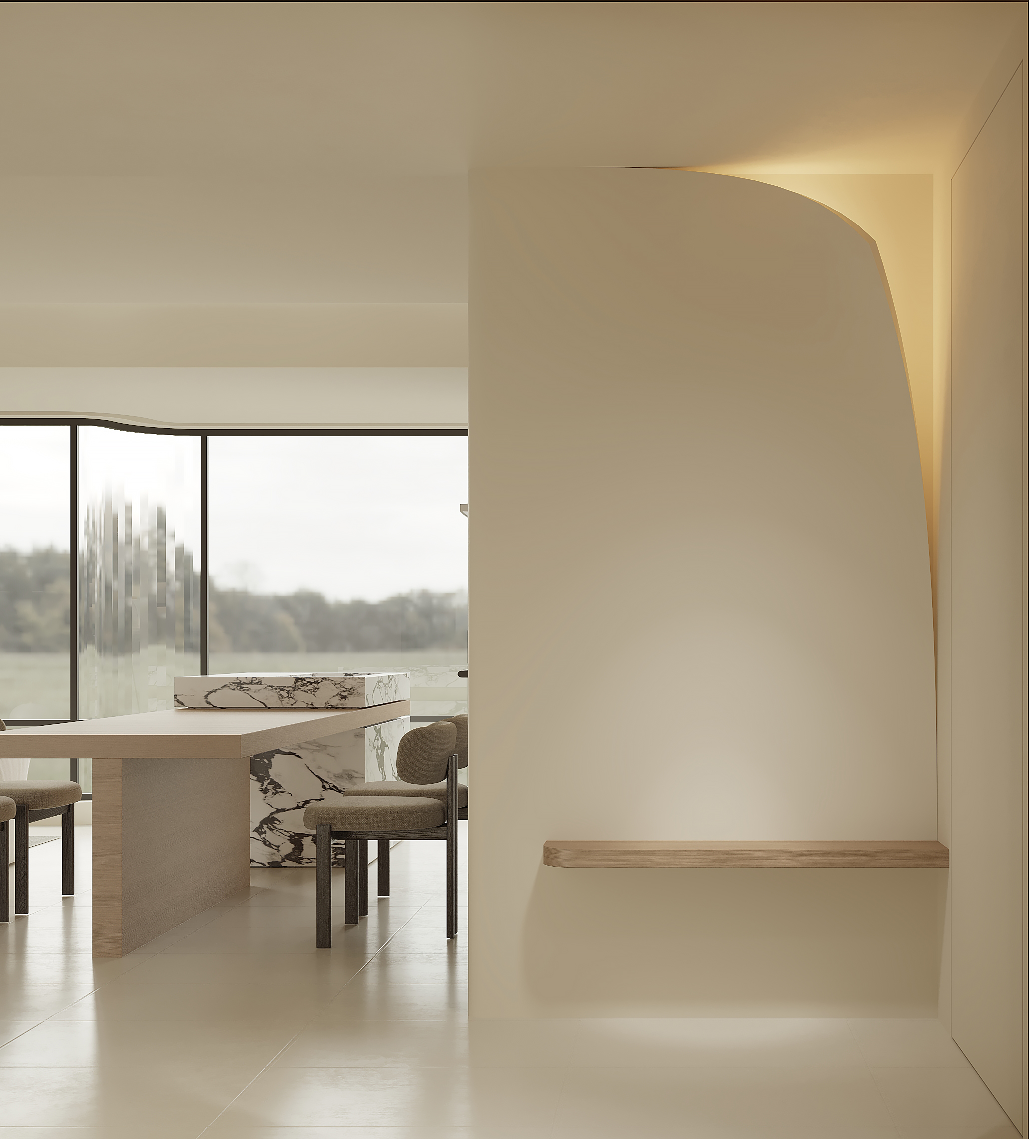 现代奶油风住宅设计-精装房改造项目-2