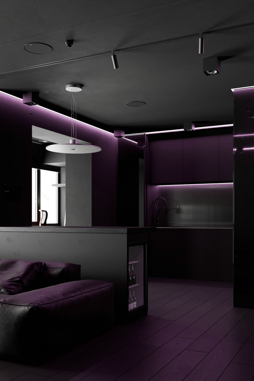 高级黑+工业风,帅气而个性的生活居所-18