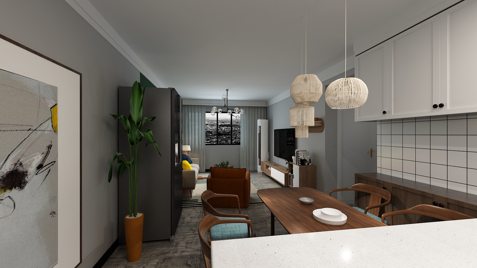 沈阳碧桂园天域北欧风格客餐厅惊艳变身-5