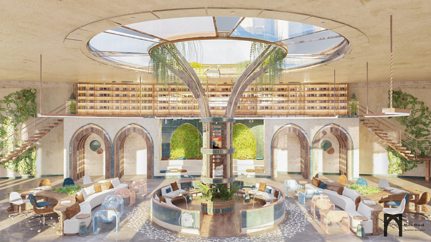 Moltaqa 文化中心图书馆丨埃及开罗丨Maha Ahmed-7
