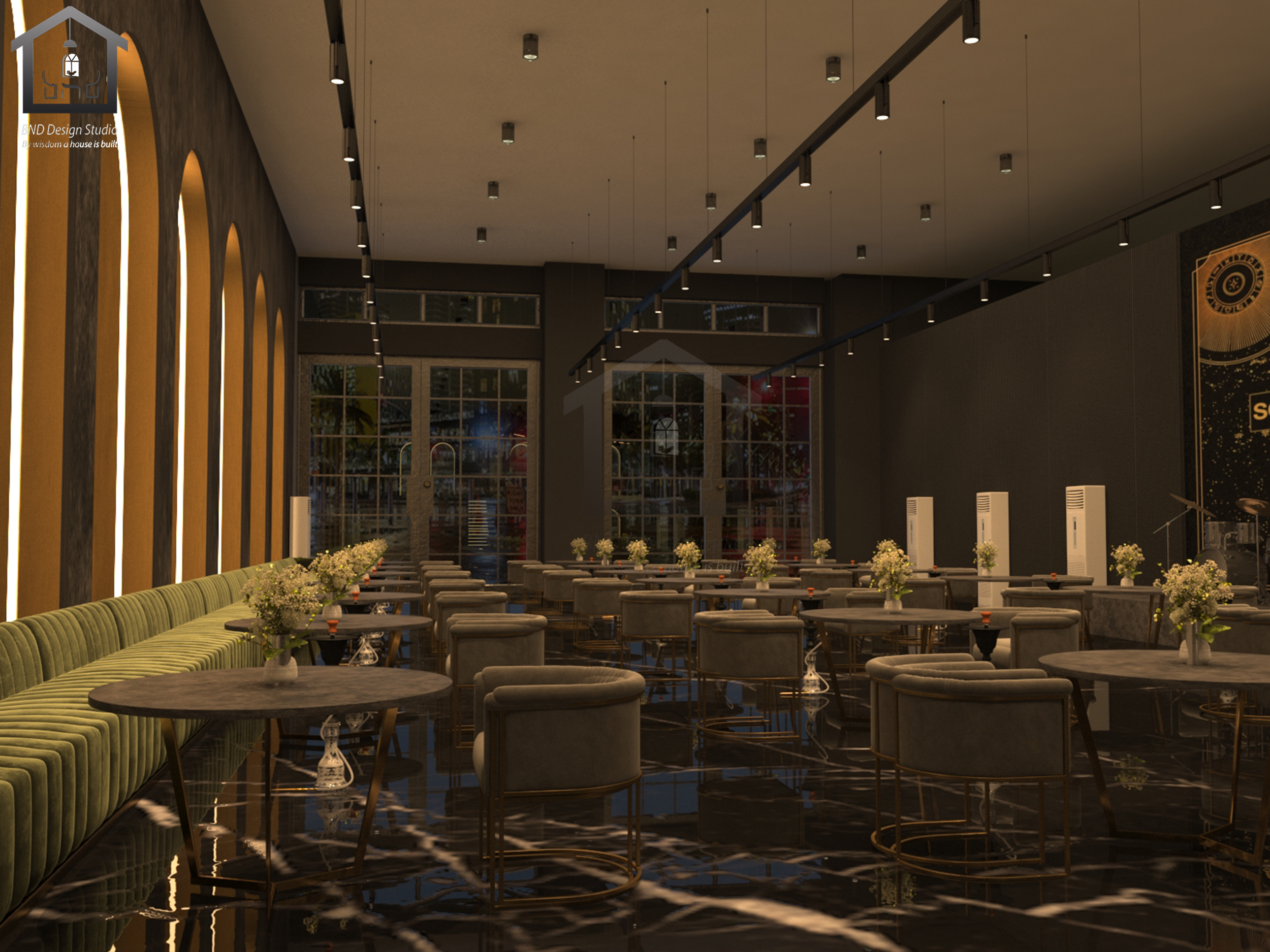 Hookah lounge - Interior & Lighting design-8