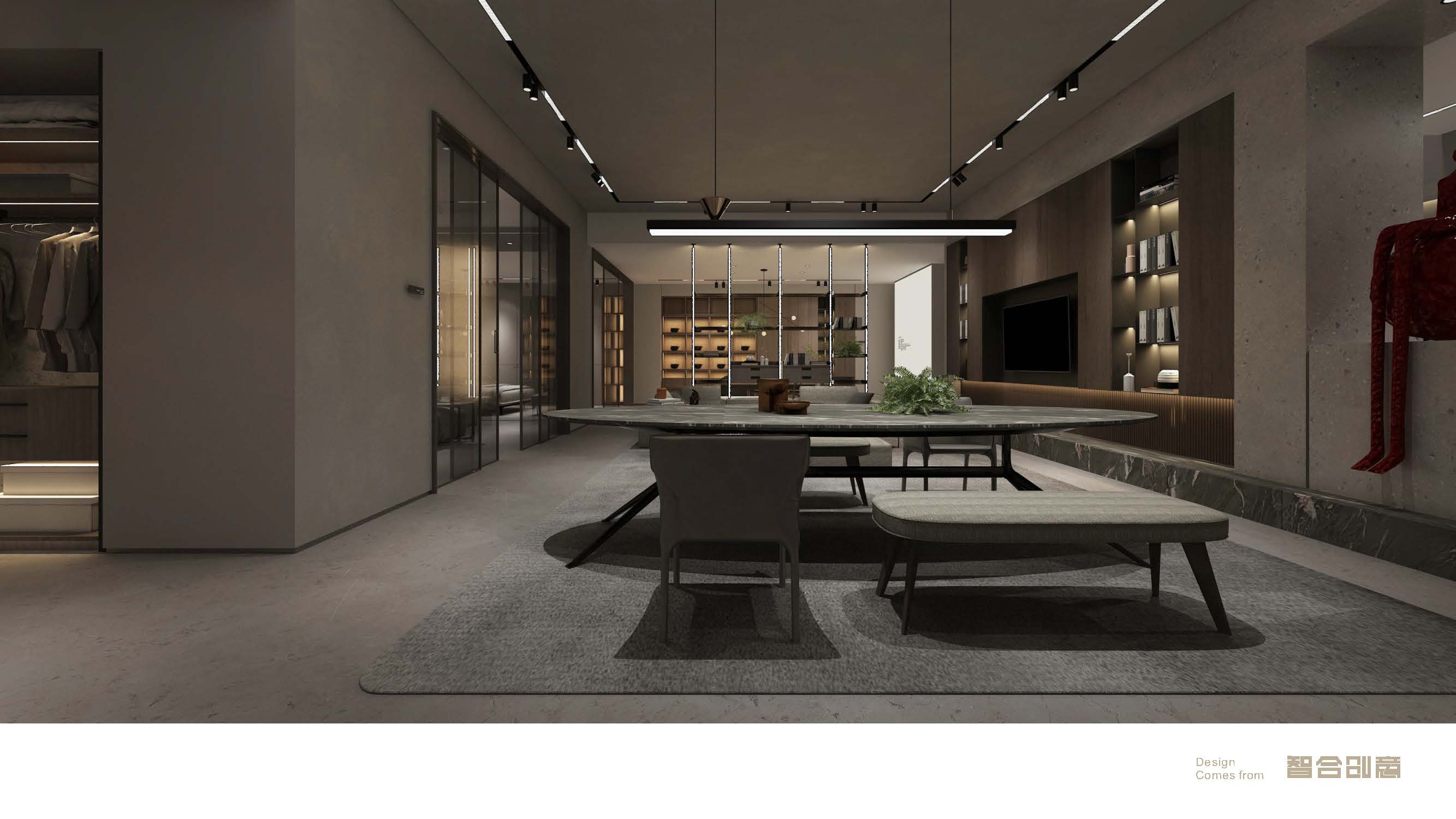 展厅设计 | 隔而不断的通透，藏着高级的秩序感-18