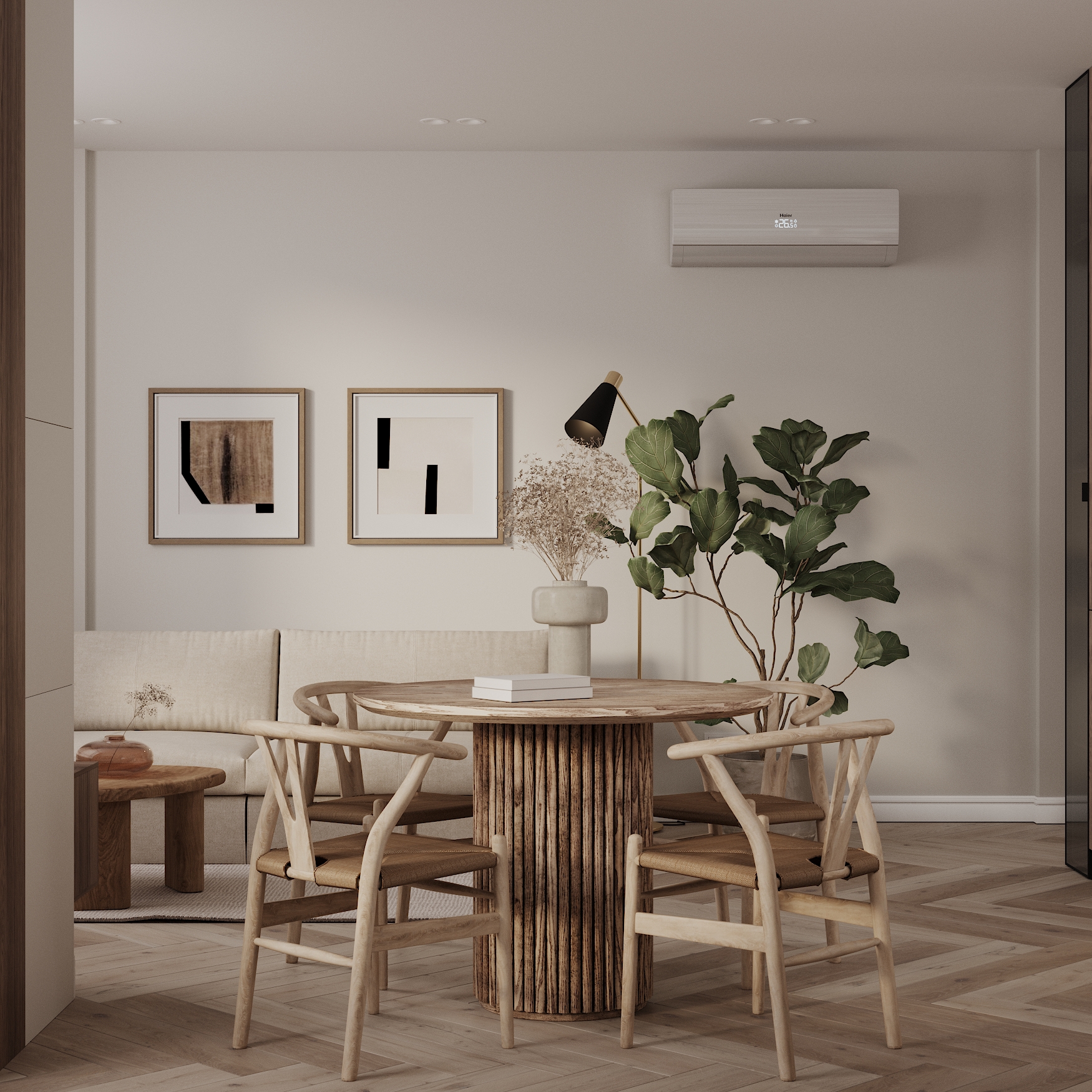 Minimal Pastel Beige Interior-10