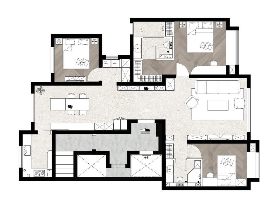 现代简约三居,温馨轻奢之选丨中国北京丨乐屋十里河店袁丽老师-5