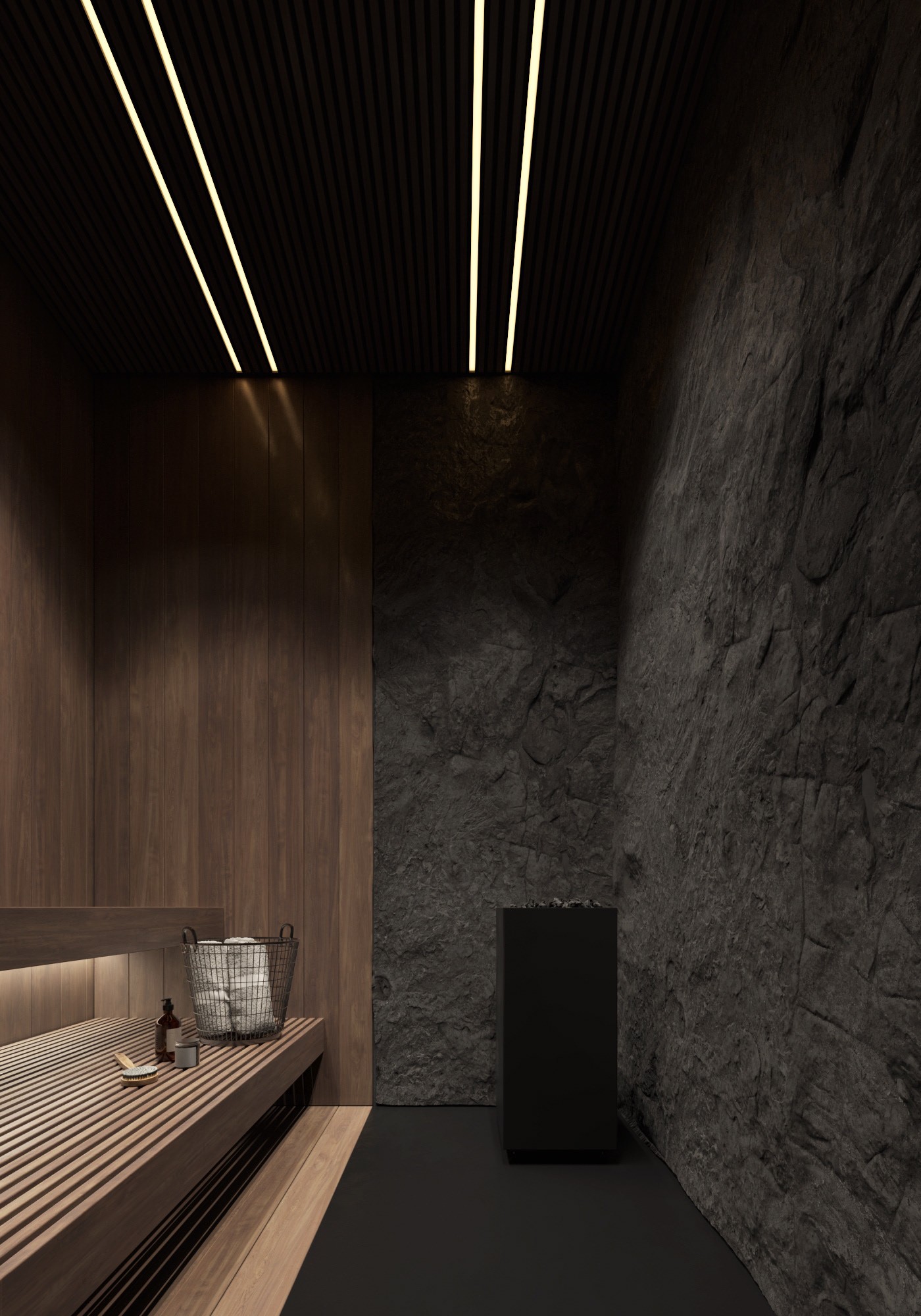 高级黑 极简别墅设计！-52