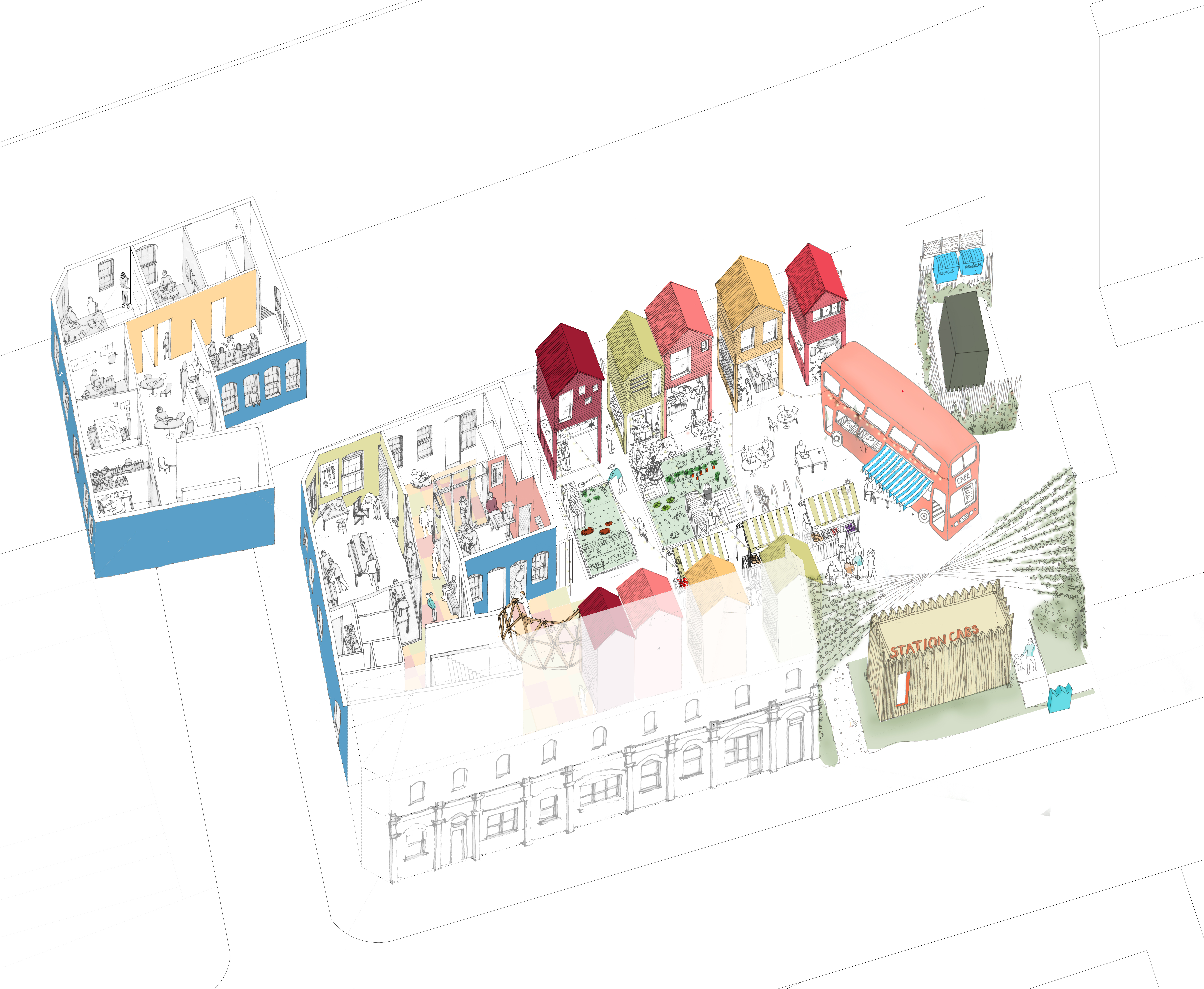 临时微型空间的创意变身 · Blue House Yard丨英国伦敦丨Jan Kattein Architects-11