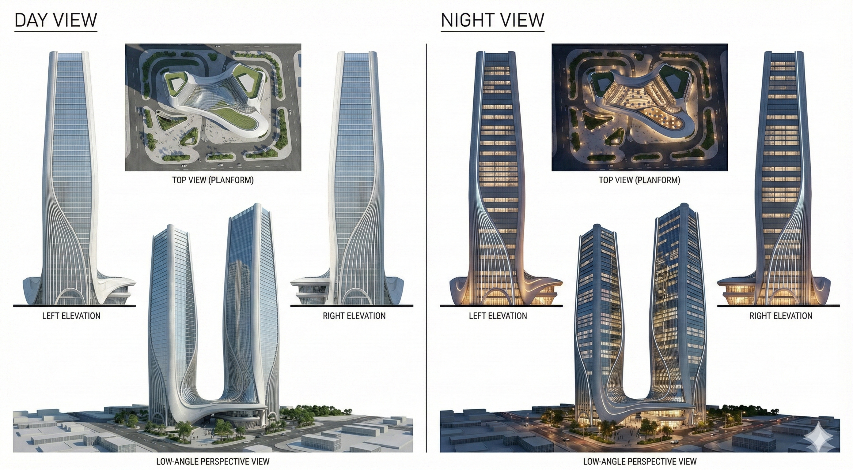 Futuristic Twin Scraper Visualization-9