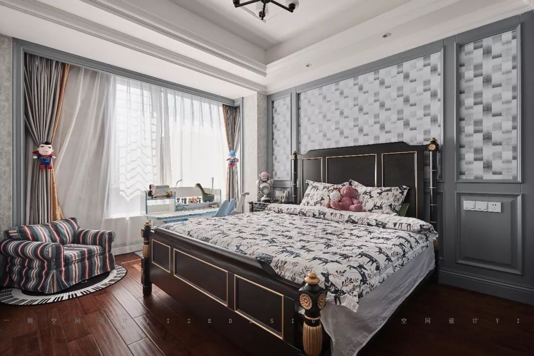 金都西花庭美式雾霾蓝别墅设计丨赵艺哲设计团队-24