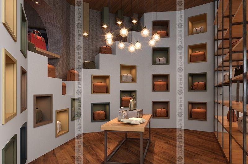 蓝柚设计 | 义乌精品包包店展示设计-4