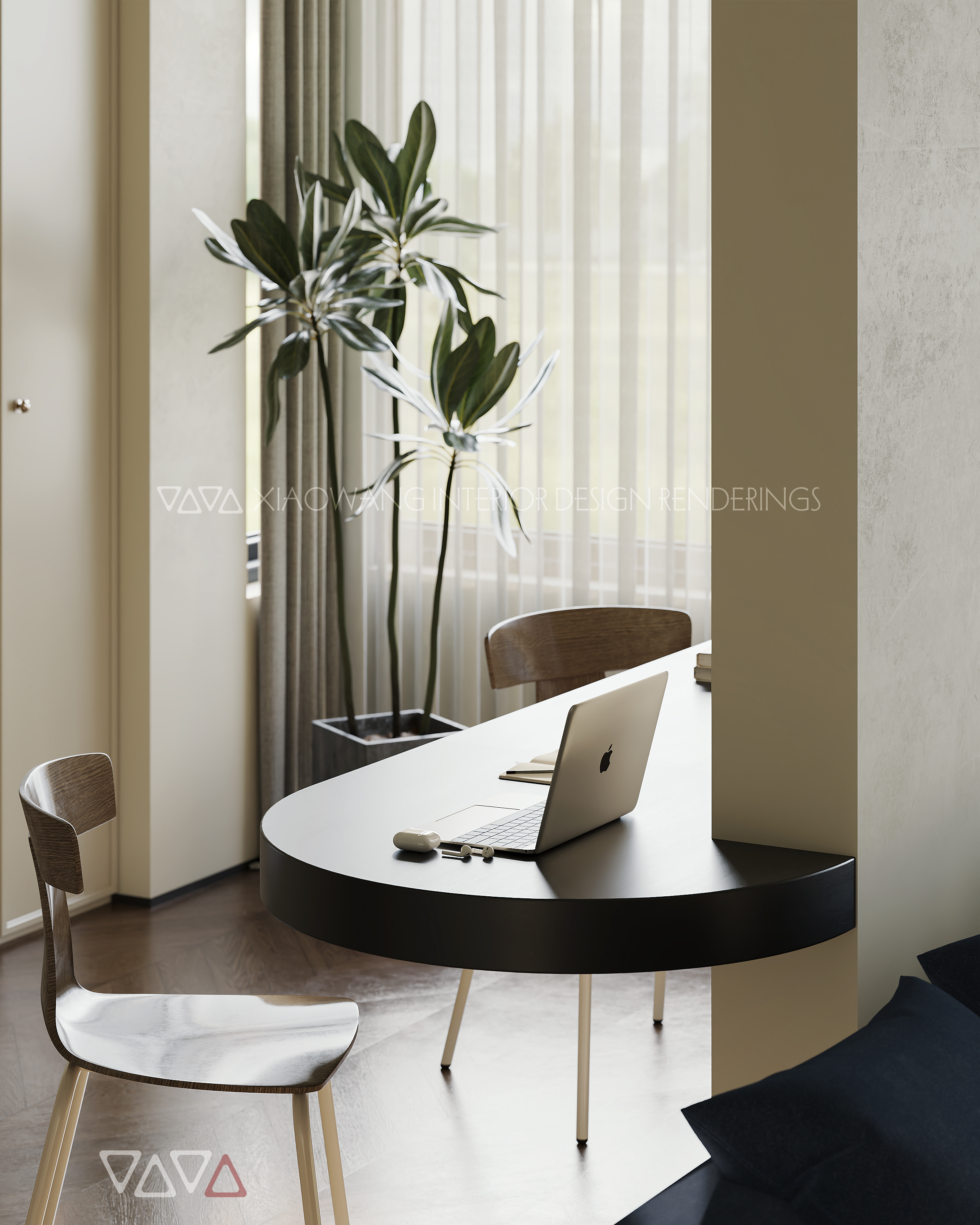 现代法式客餐厅效果图-9