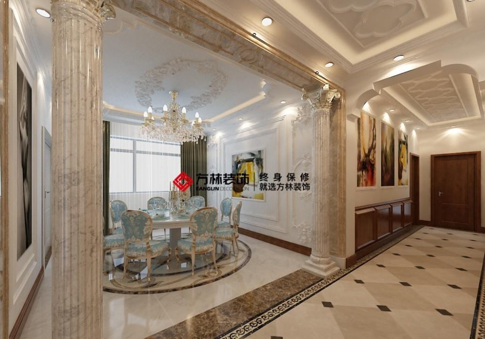 恒大华府 288 平欧式风格装修,诠释复古与自然的完美融合-4