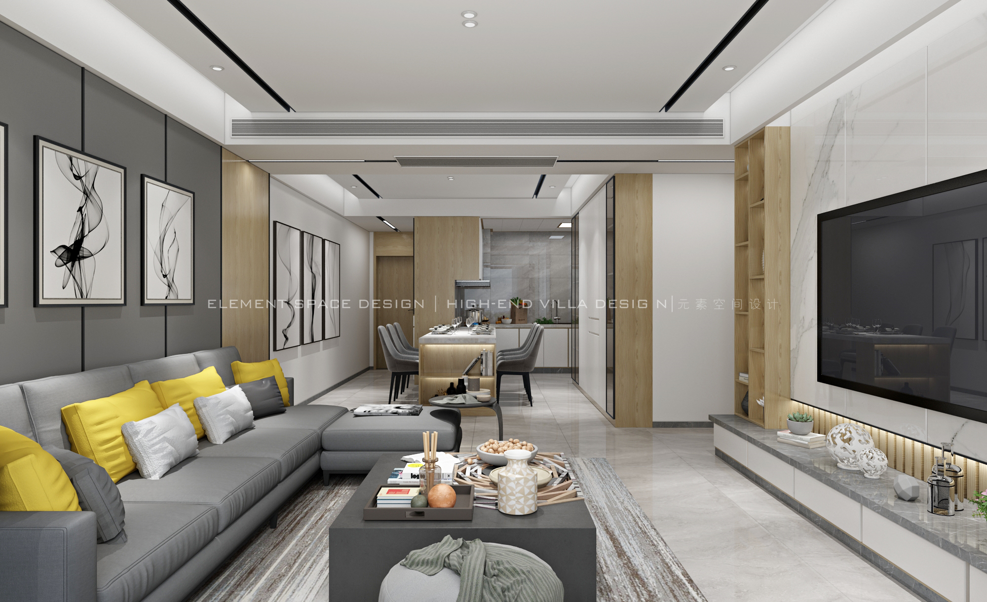 现代无主灯风格全案设计丨元素视觉-15